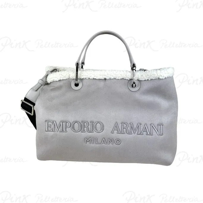 -EMPORIO ARMANI MyEA Shopping Bag Medium Ecomontone Y3D165 YZZ0E 88632 Ghiaccio