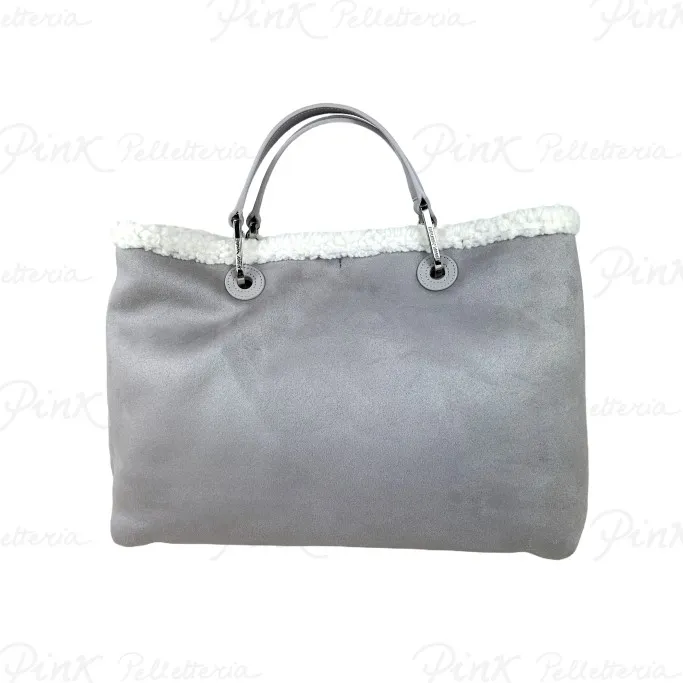 -EMPORIO ARMANI MyEA Shopping Bag Medium Ecomontone Y3D165 YZZ0E 88632 Ghiaccio