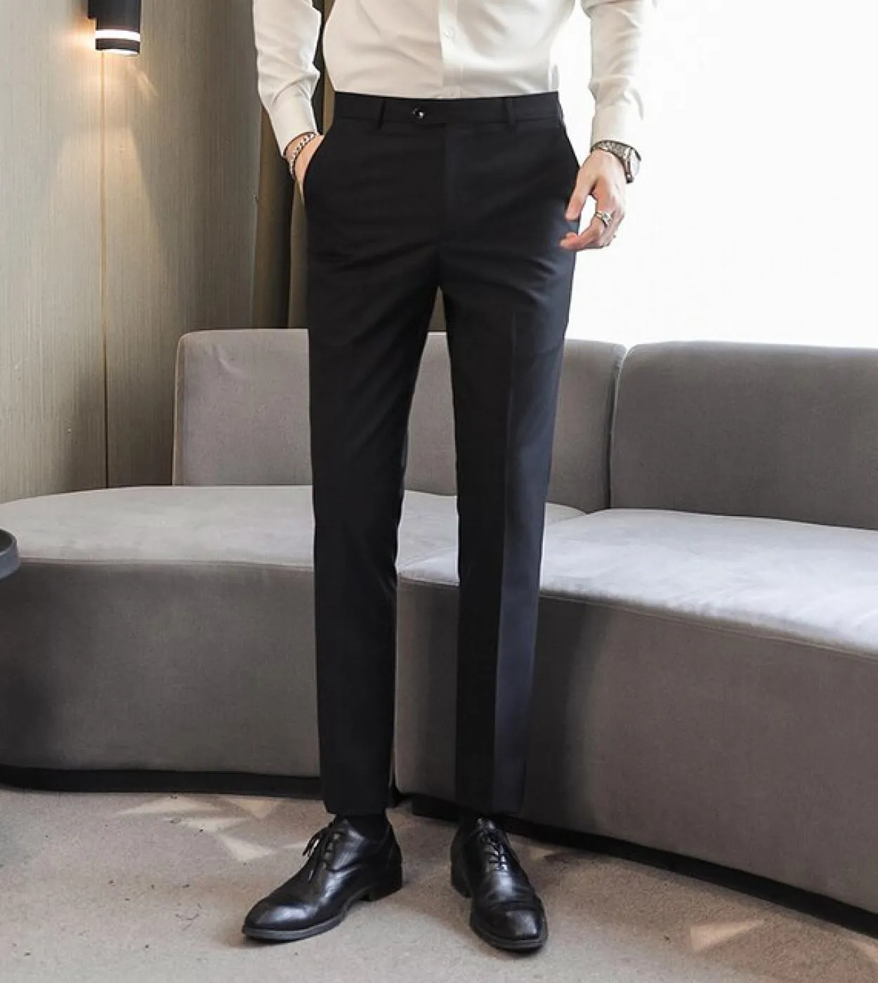 10 colori M 6xl New Boutique Fashion Pure Color Thin Pantaloni da uomo casual da uomo daffari Abito da sposa Costume Pantalonis