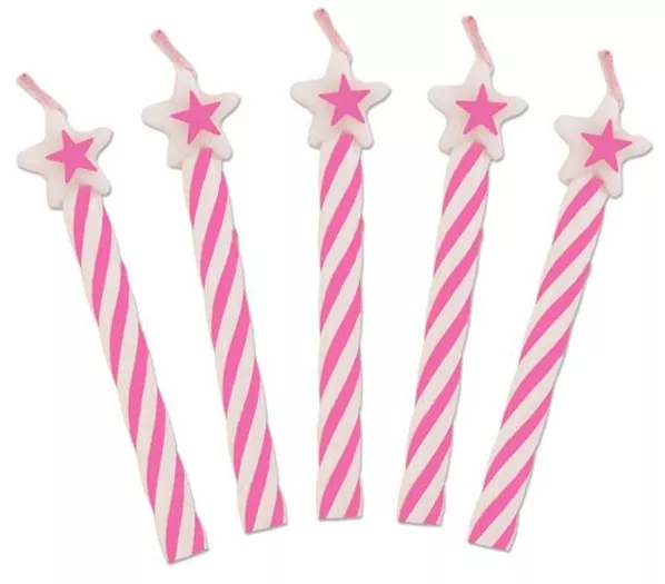 8 candeline rosa con stelline