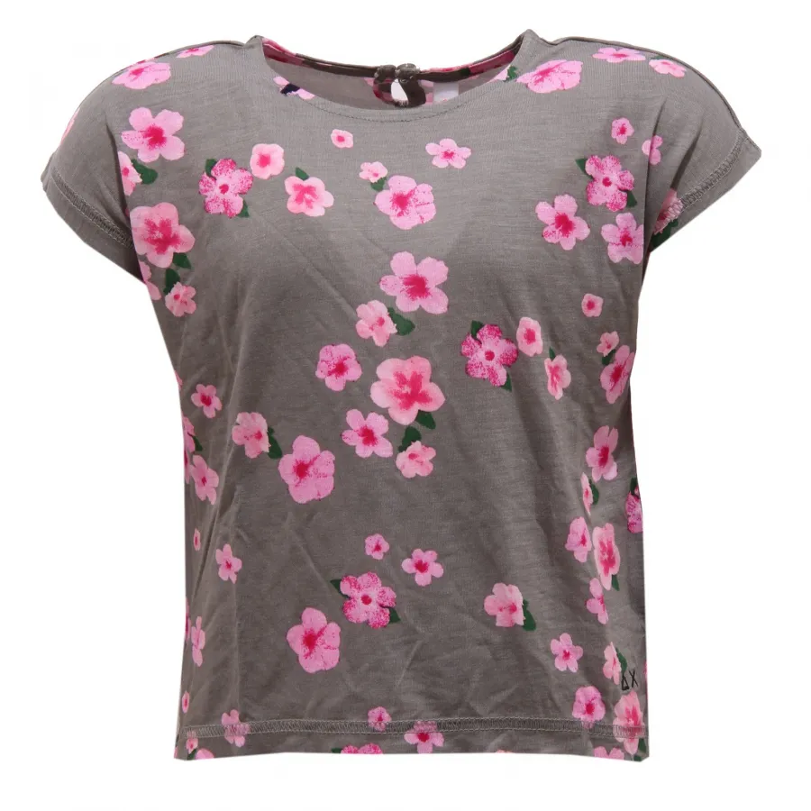 8248V  maglia bimba SUN 68 viscose dove grey/rose t-shirt girl kid