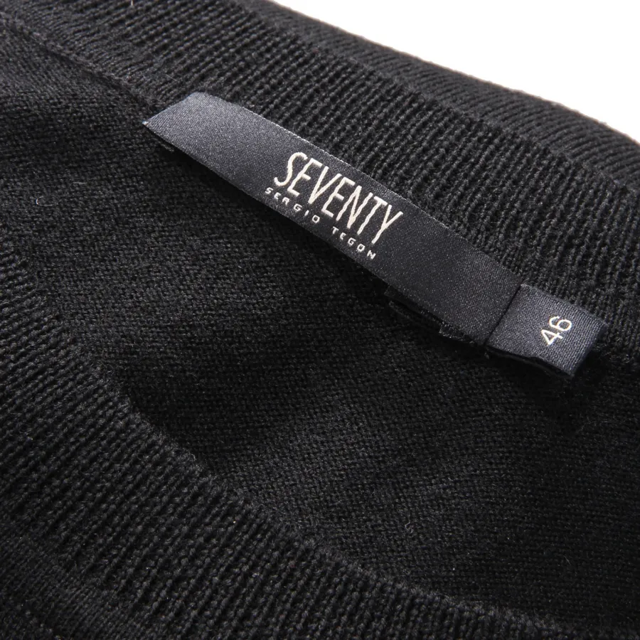 9110AE maglione donna SEVENTY black wool sweater woman
