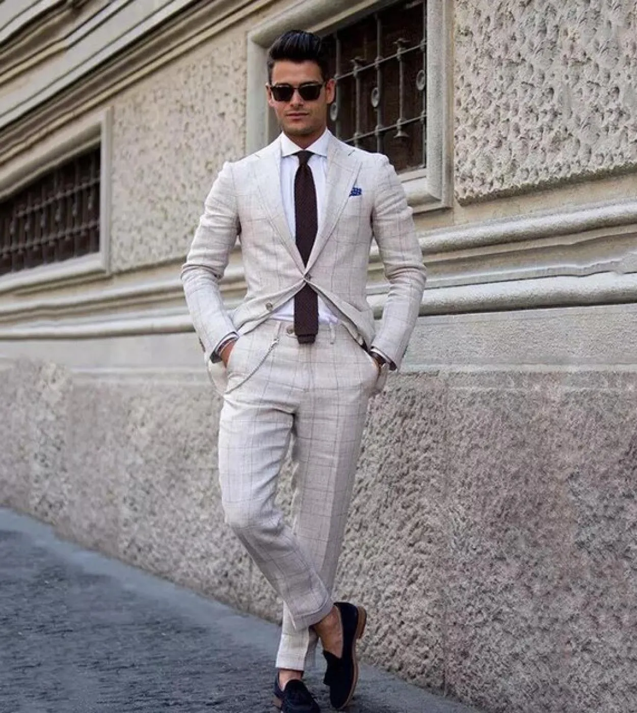 Abiti da uomo Smoking da sposa Slim Fit Abito da 2 pezzi Business Casual Party Prom Blazer Risvolto con risvolto giacca  panta