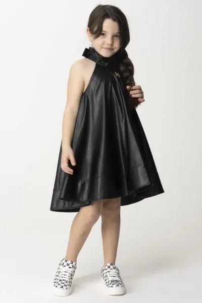 Abito in ecopelle svasato Black
