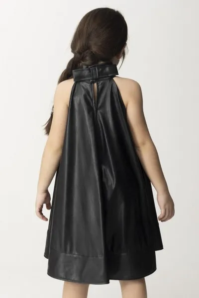 Abito in ecopelle svasato Black