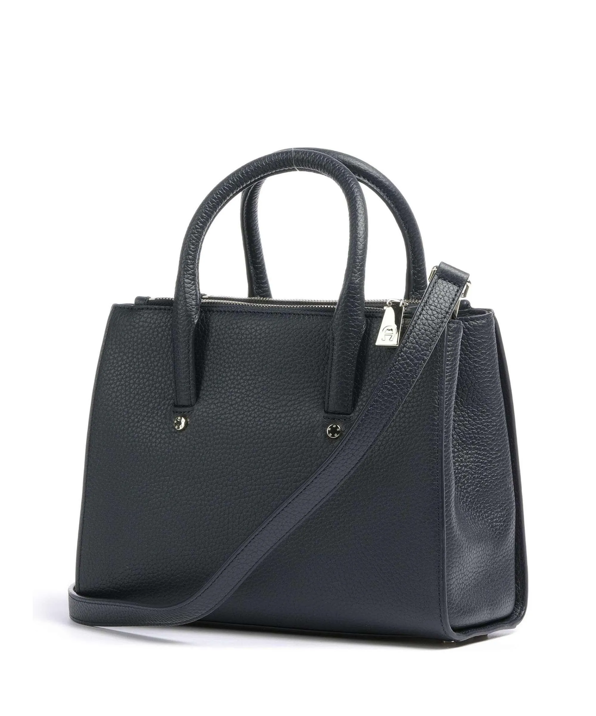  Aigner Ivy M Borsa a mano pelle di vacchetta grana navy  