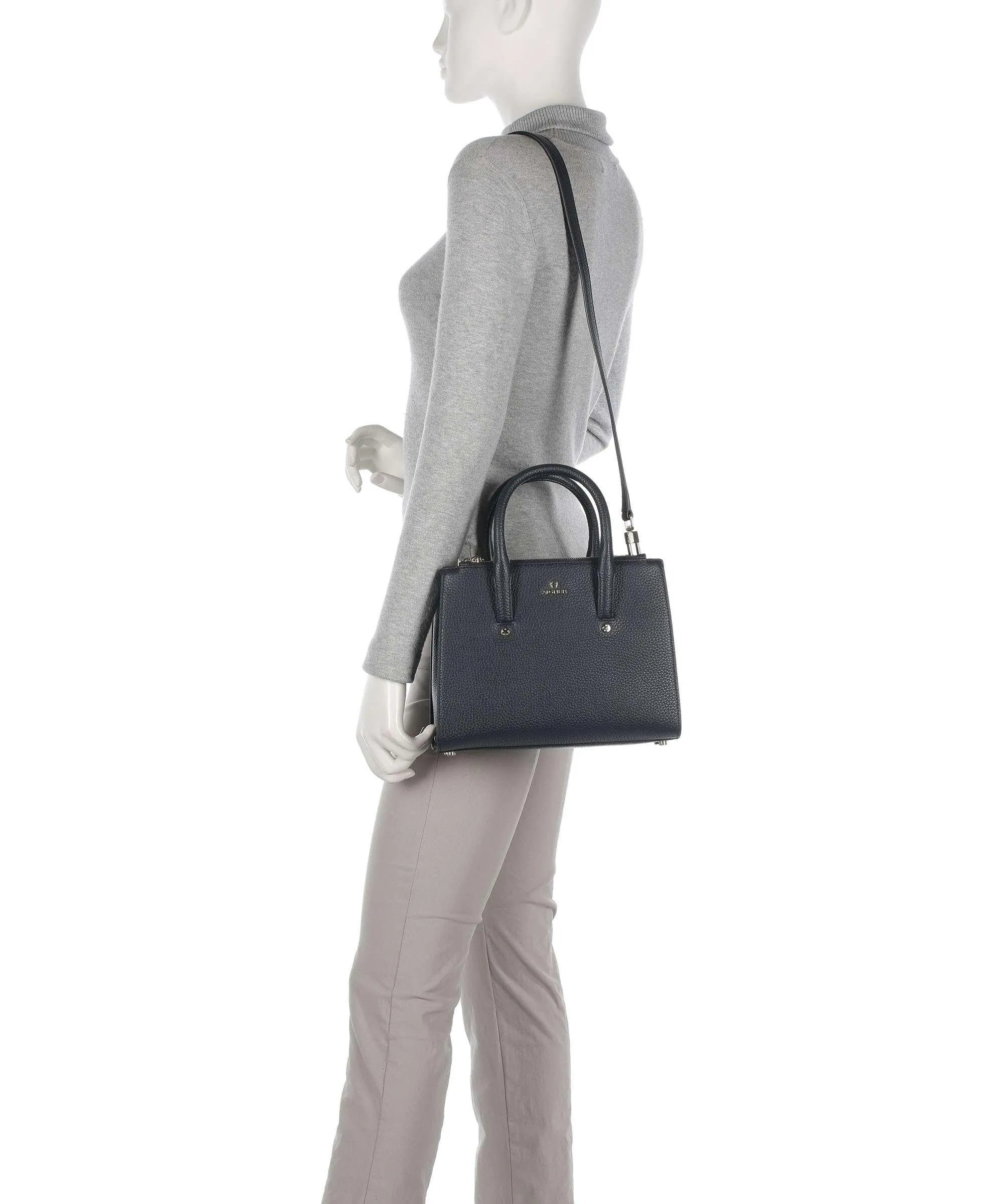  Aigner Ivy M Borsa a mano pelle di vacchetta grana navy  