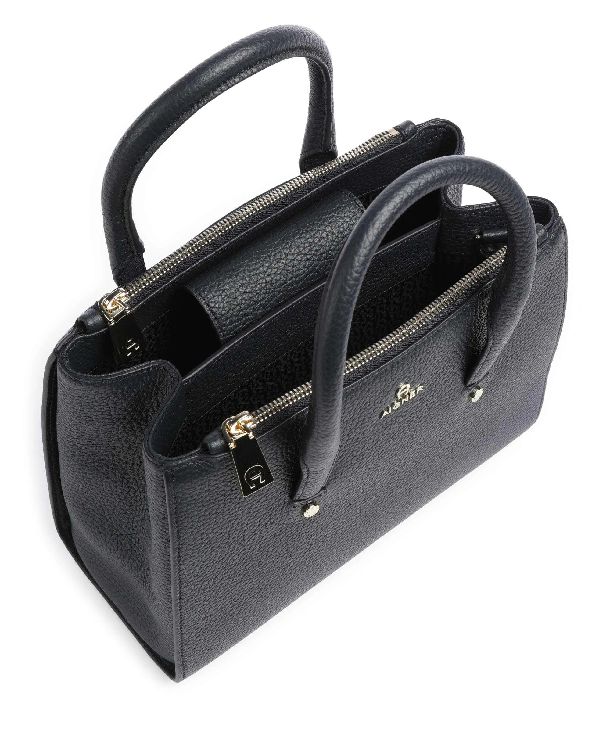  Aigner Ivy M Borsa a mano pelle di vacchetta grana navy  