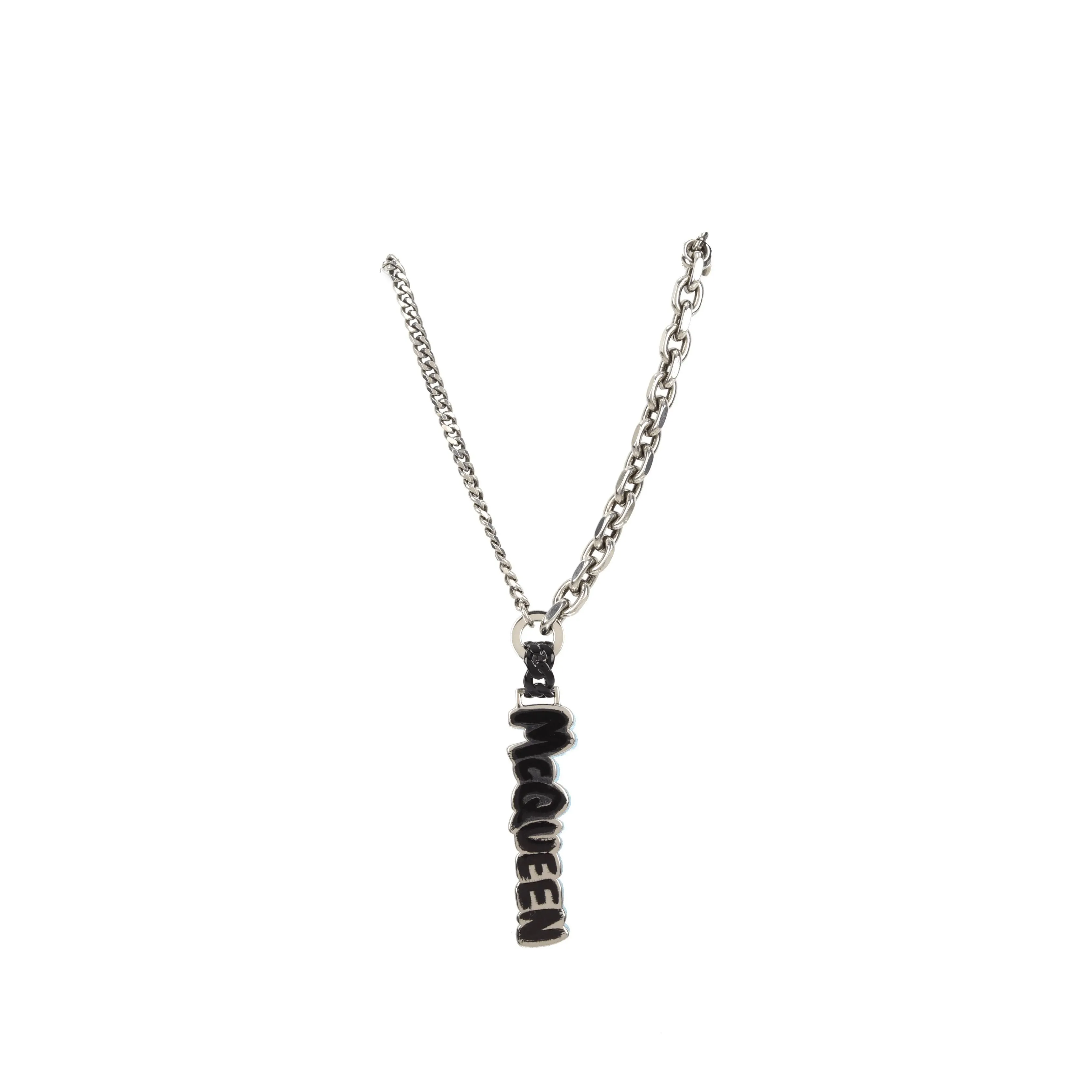 Alexander McQueen Collane Uomo Ottone Argento/Nero