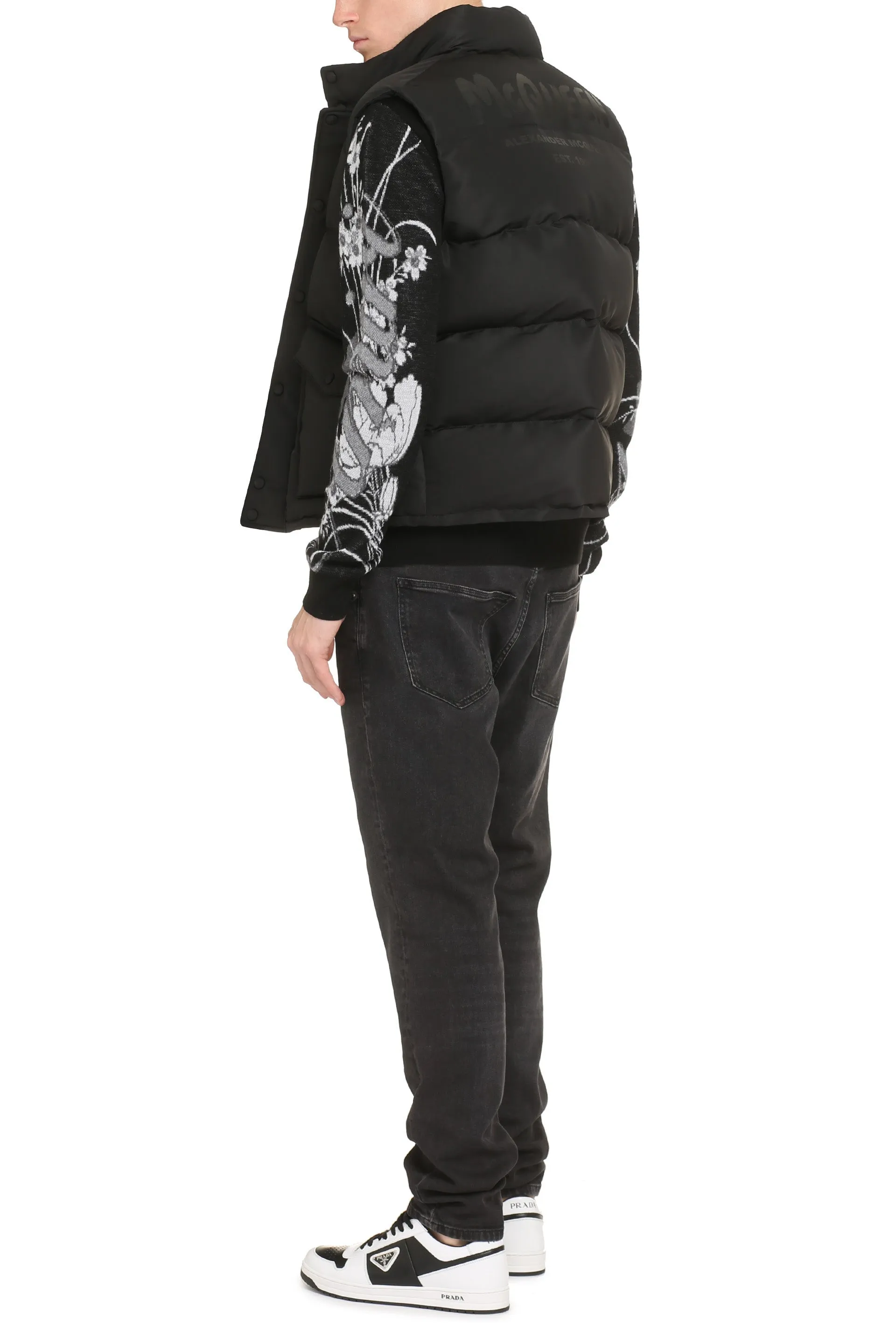 Alexander McQueen Gilet imbottito Graffiti Puffer con chiusura a zip