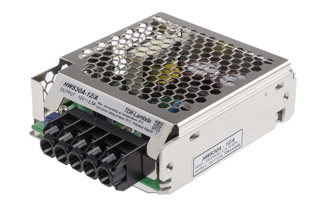 Alimentatore switching TDK-Lambda HWS30A-12/A, 30W, ingresso 120 → 370 V dc, 85 → 265 V ac, uscita 12V
