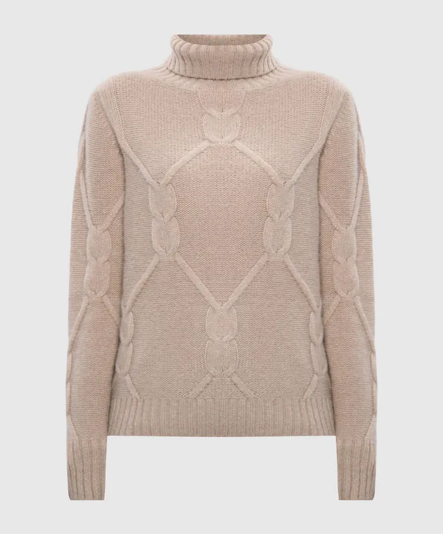 Allude Maglione beige in cashmere e seta 24577011