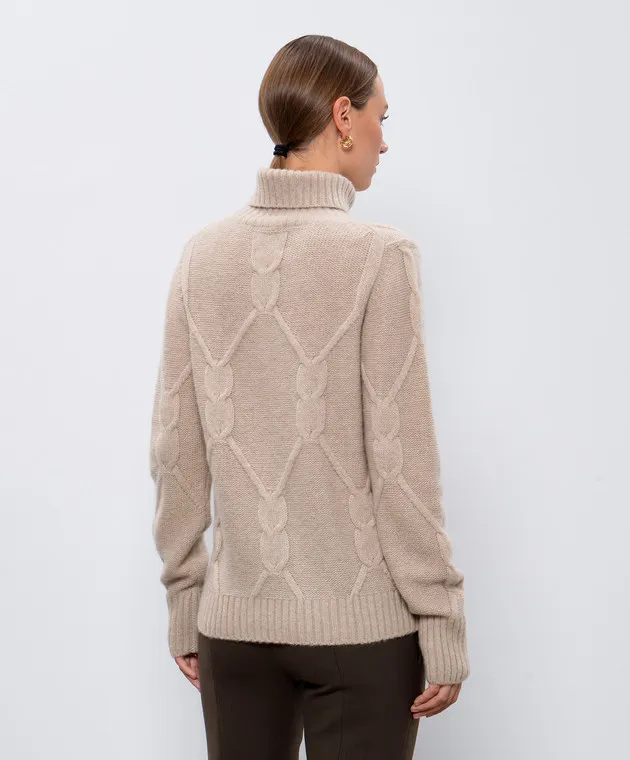 Allude Maglione beige in cashmere e seta 24577011