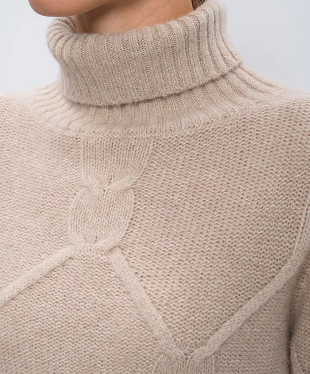 Allude Maglione beige in cashmere e seta 24577011
