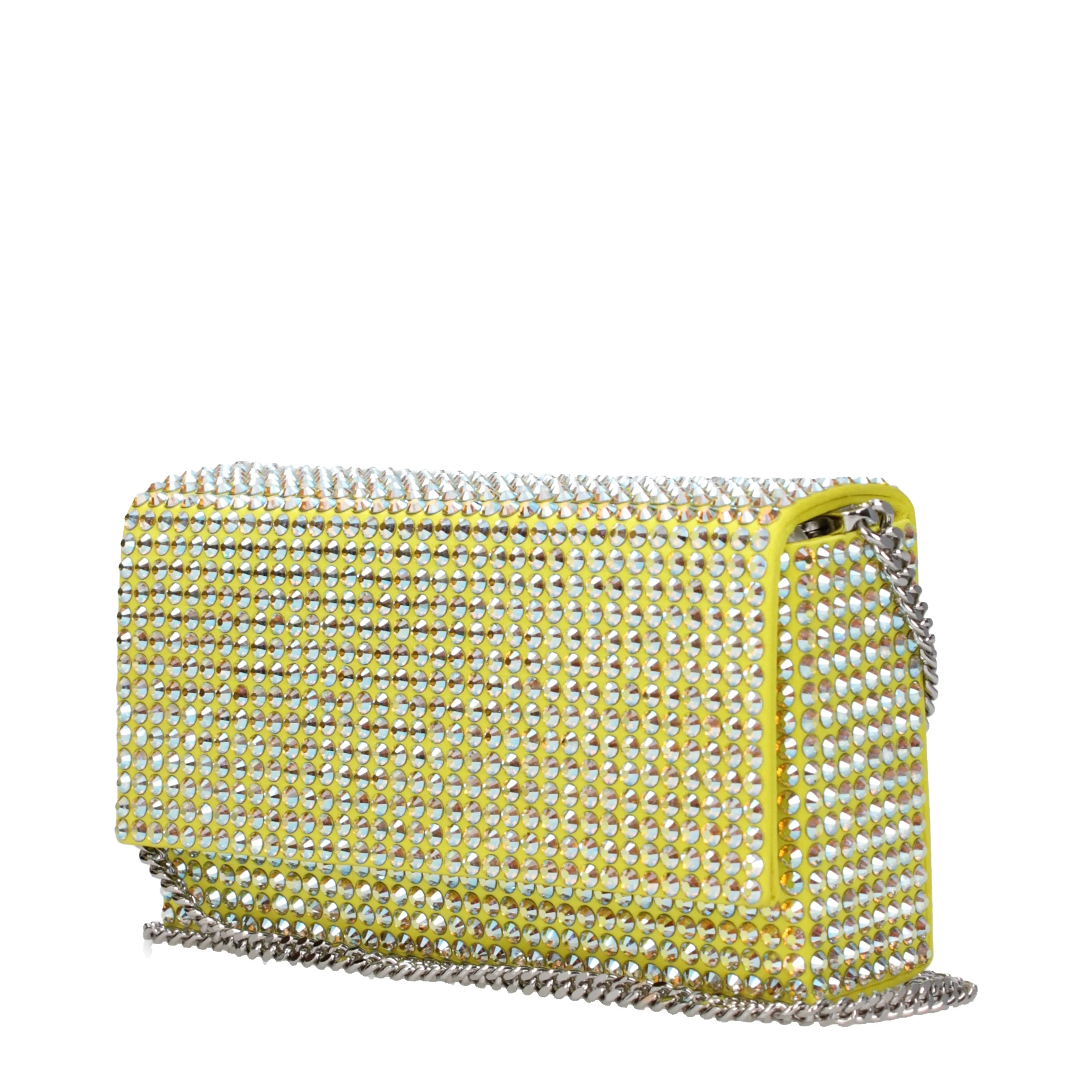 Amina Muaddi Pochette Paloma Donna Raso Giallo