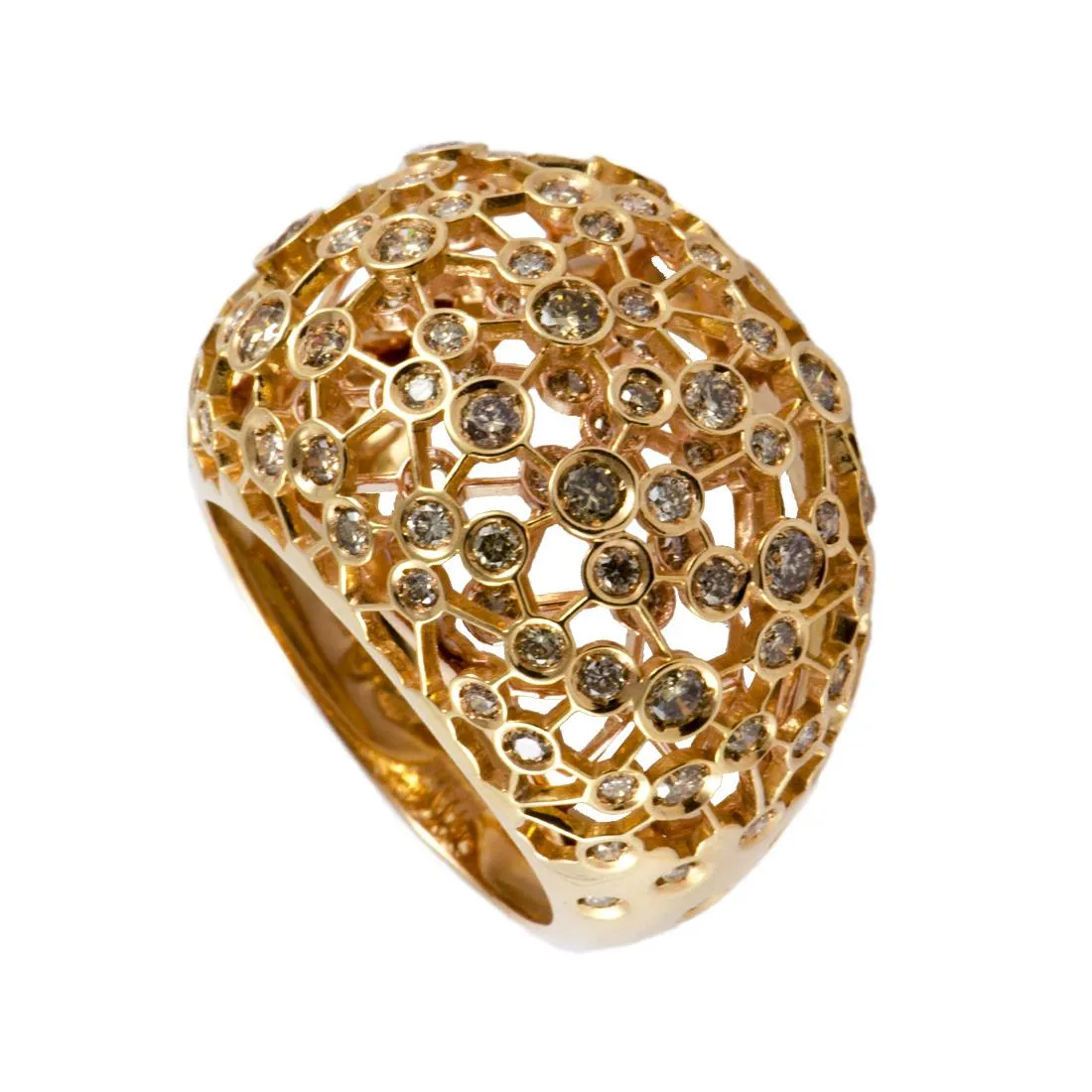 ANELLO IN ORO ROSA CON DIAMANTI CT 1,39 MIS 14