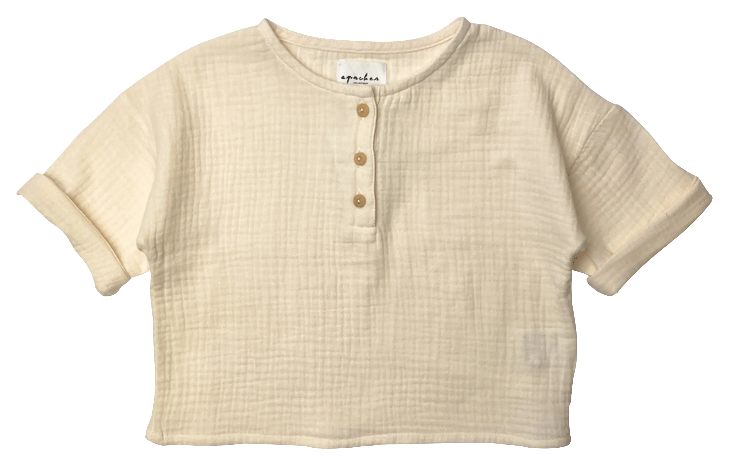  APACHES COLLECTIONS   ARUN - T-shirt scollo tondo in cotone | Beige