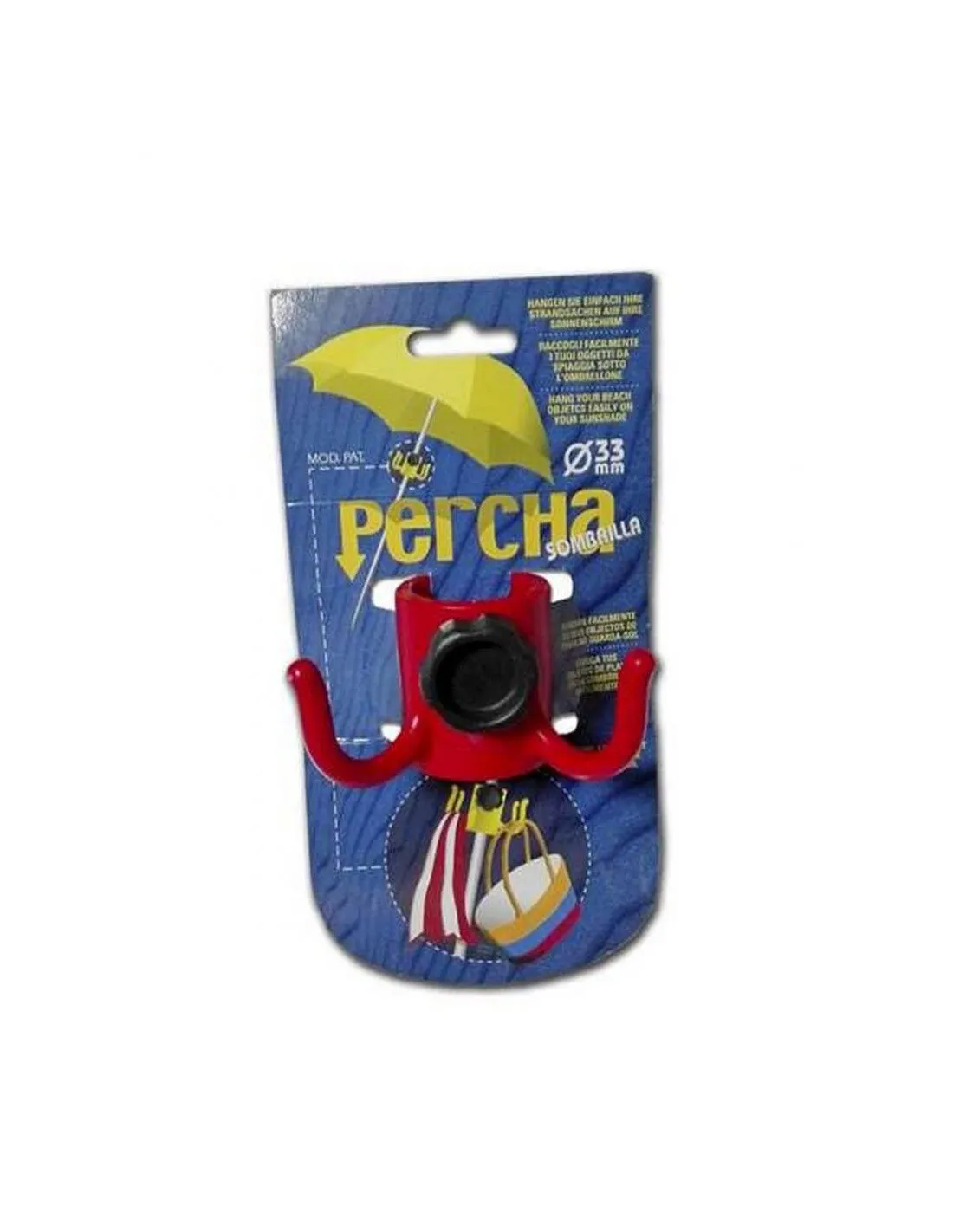 Appendino per ombrellone 33 mm Rosso Azzurro Giallo
