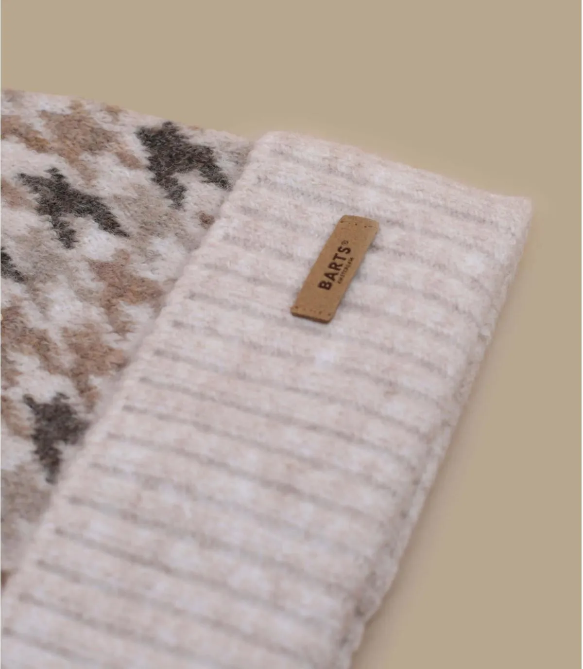 Berretto con risvolto con motivo pied-de-poule da donna  Sterena Beanie cream     