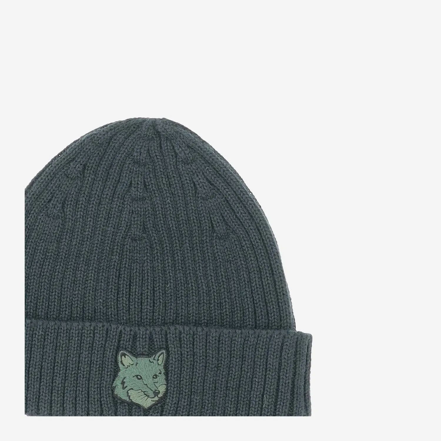 Berretto di lana di maison kitsune con fox patch