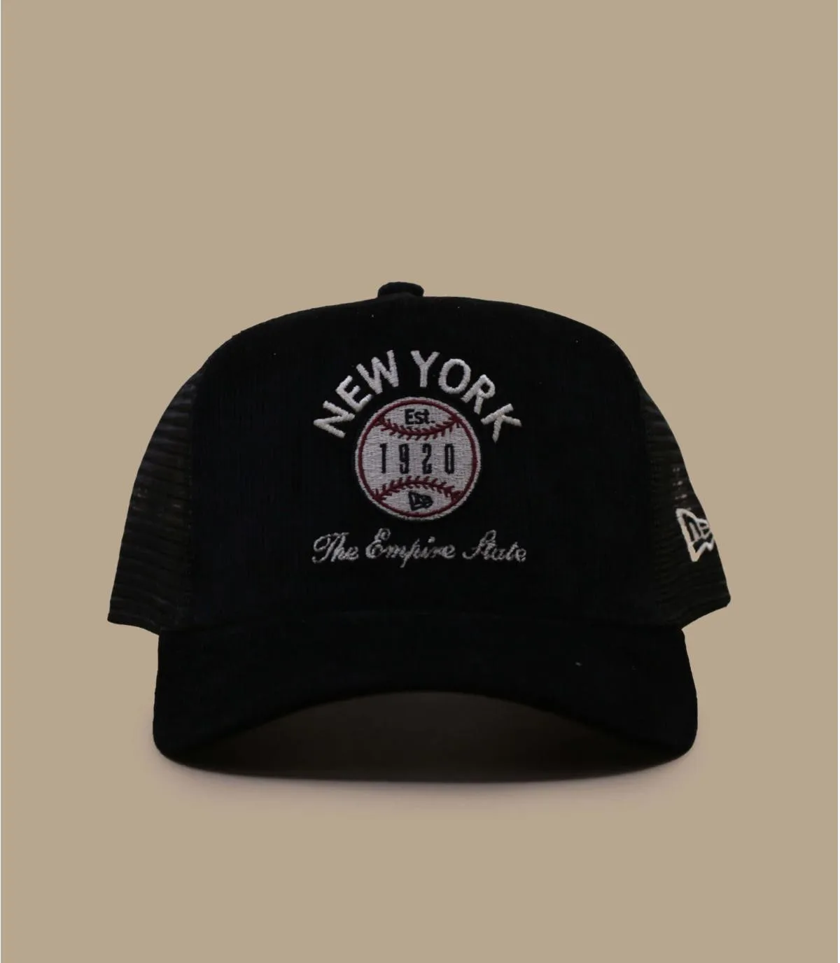 berretto trucker velour noir  cappellini Cord Graphic Trucker     