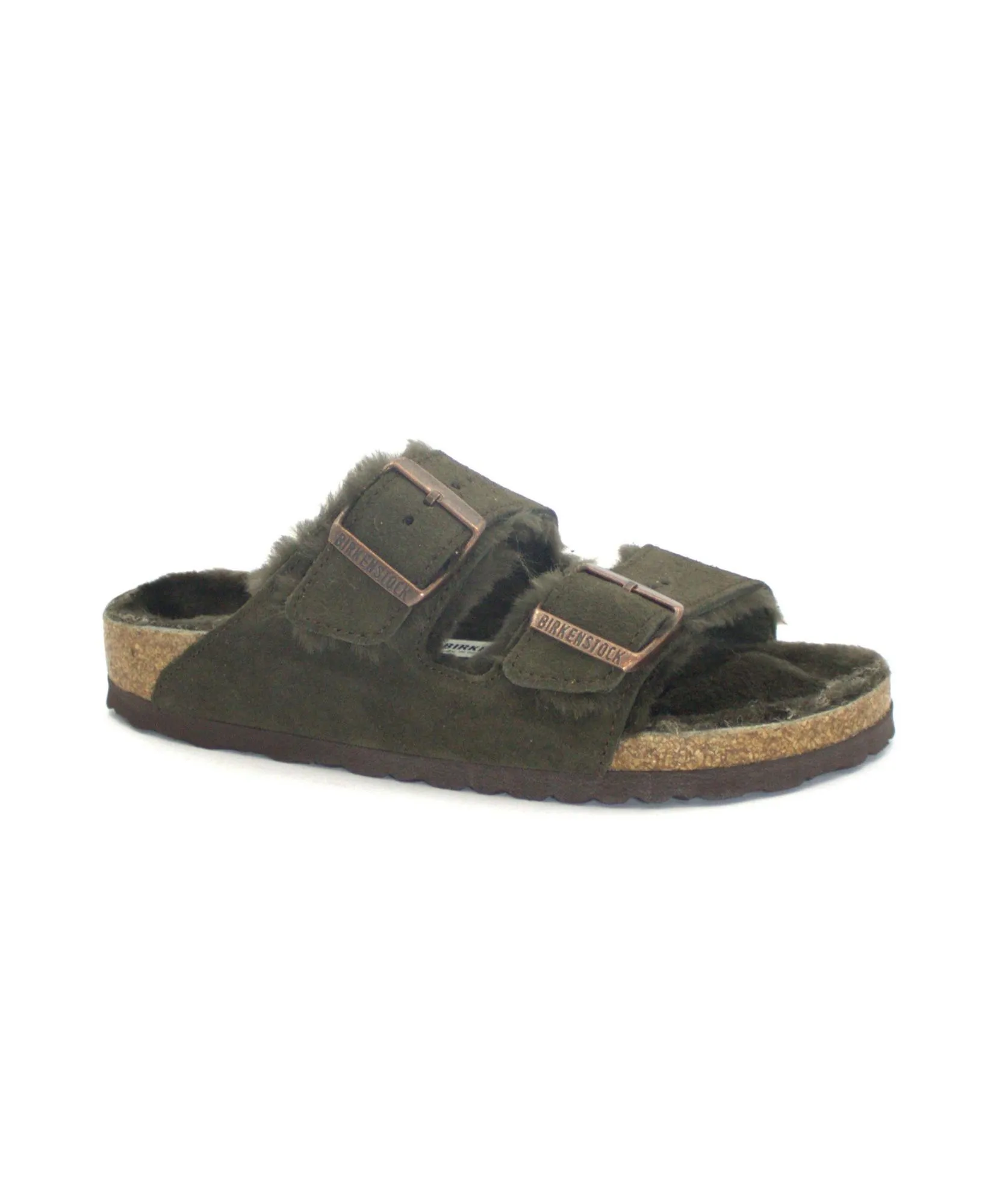 BIRKENSTOCK ARIZONA SHEARLING 1020528 mocca ciabatta vera lana donna fibbie