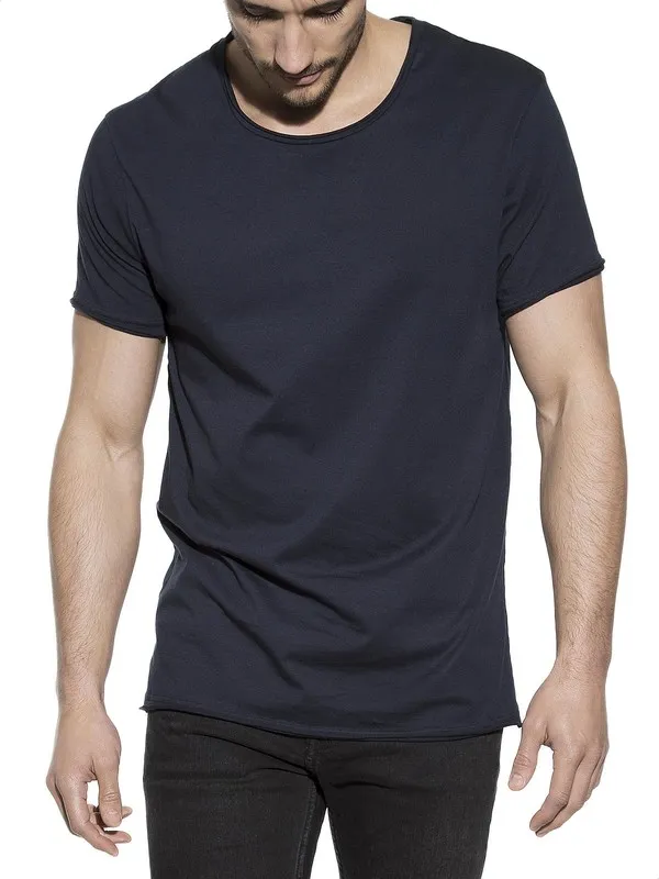 Blue crew-neck t-shirt