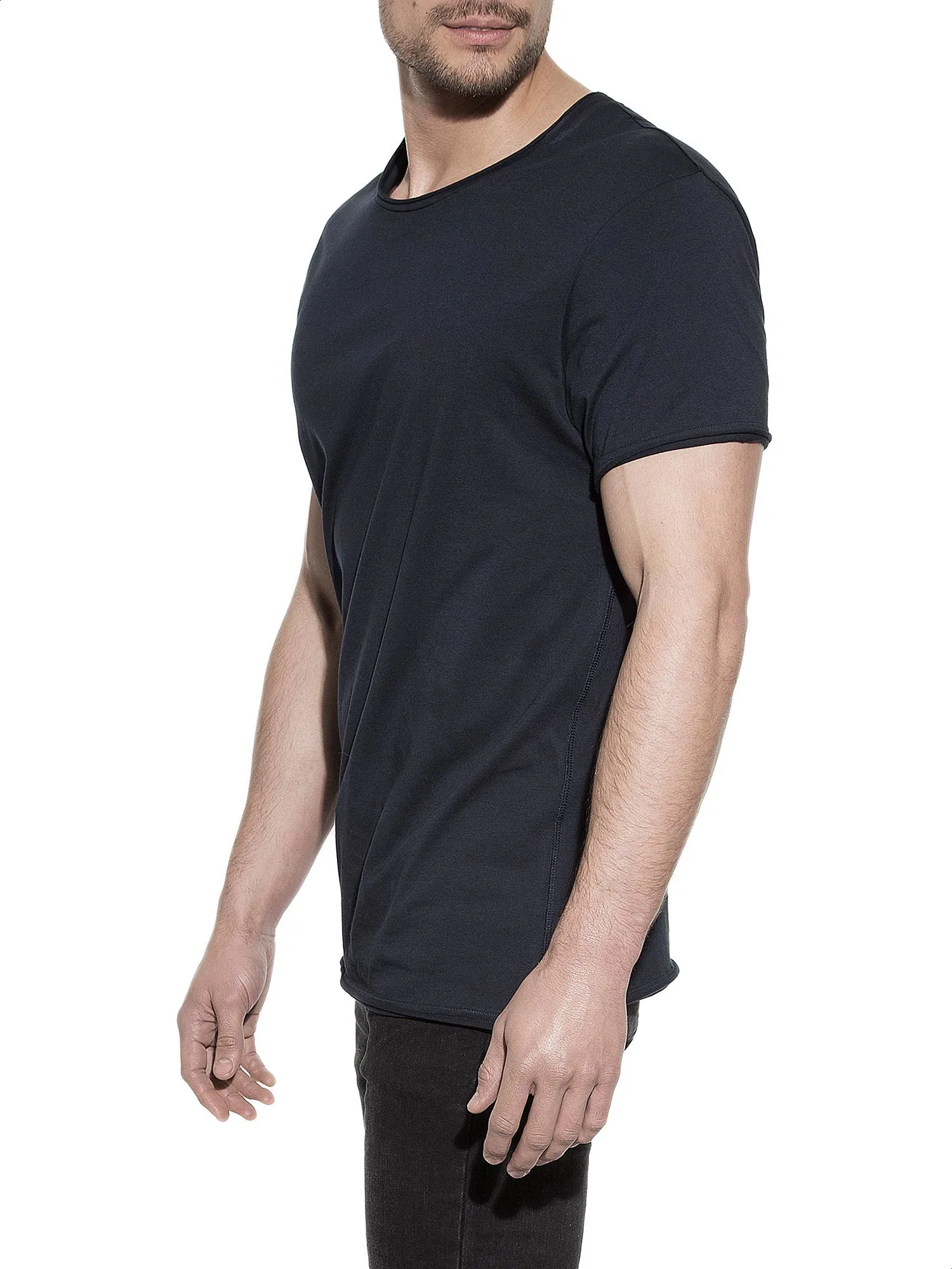 Blue crew-neck t-shirt