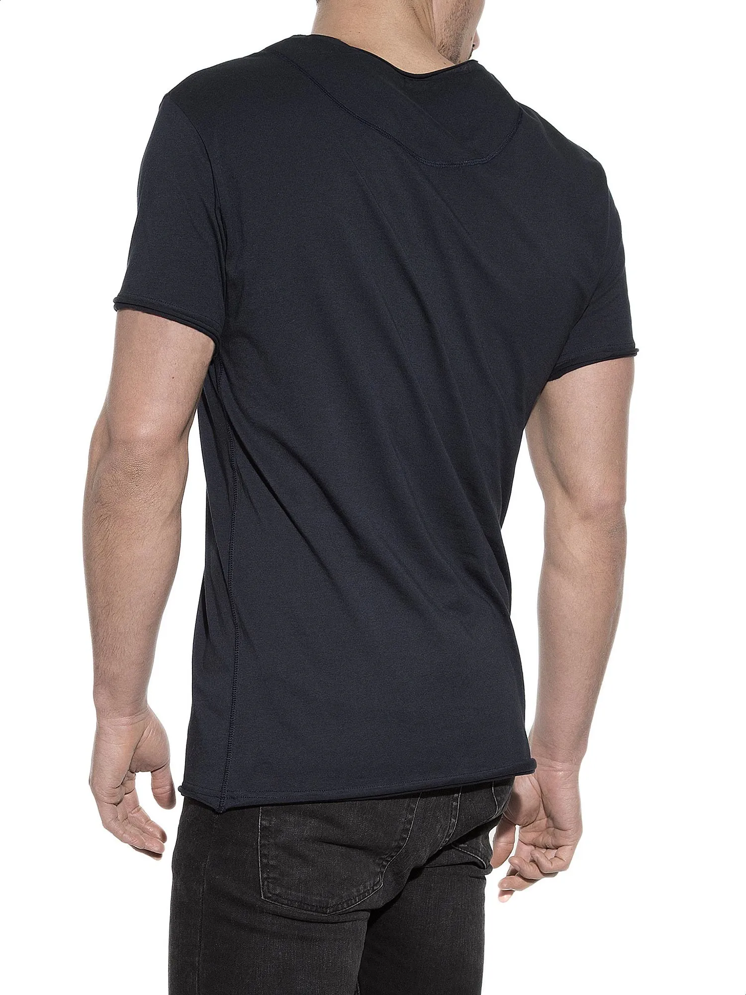 Blue crew-neck t-shirt