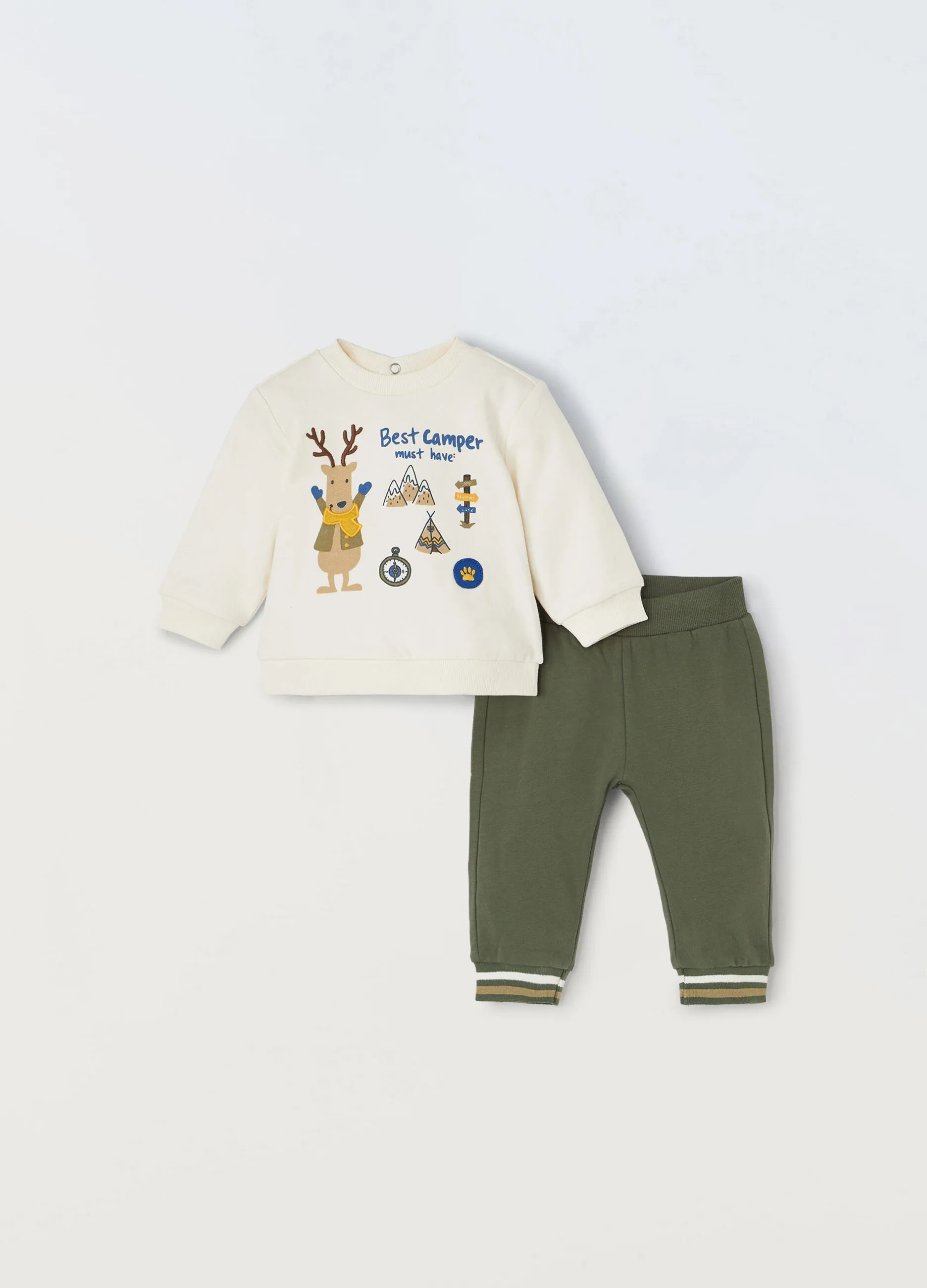 BLUKIDS  Jogging set in felpa di puro cotone neonato
