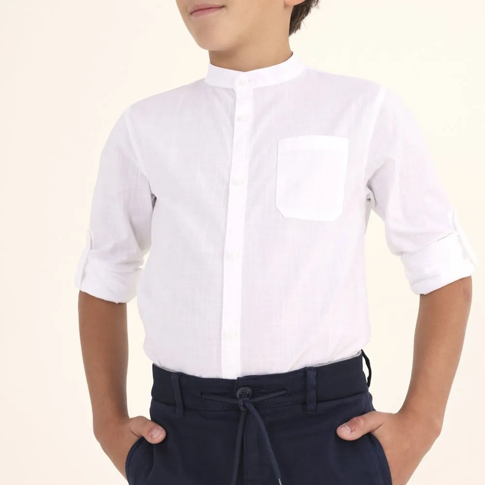 camicia da ragazzo 6115 collo alla coreana mayoral 
