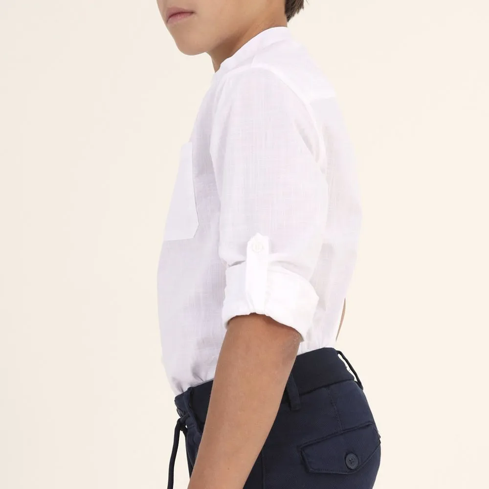 camicia da ragazzo 6115 collo alla coreana mayoral 