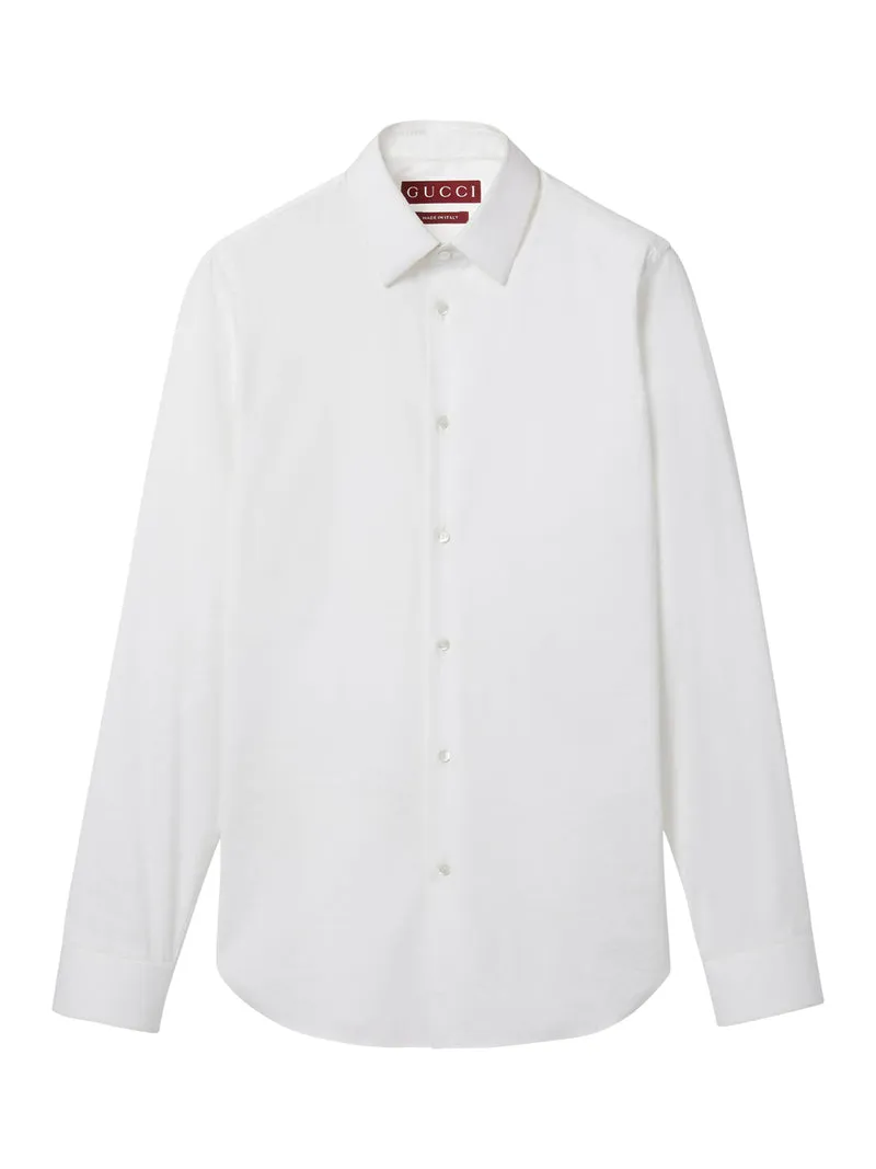 CAMICIA IN POPELINE DI COTONE STRETCH