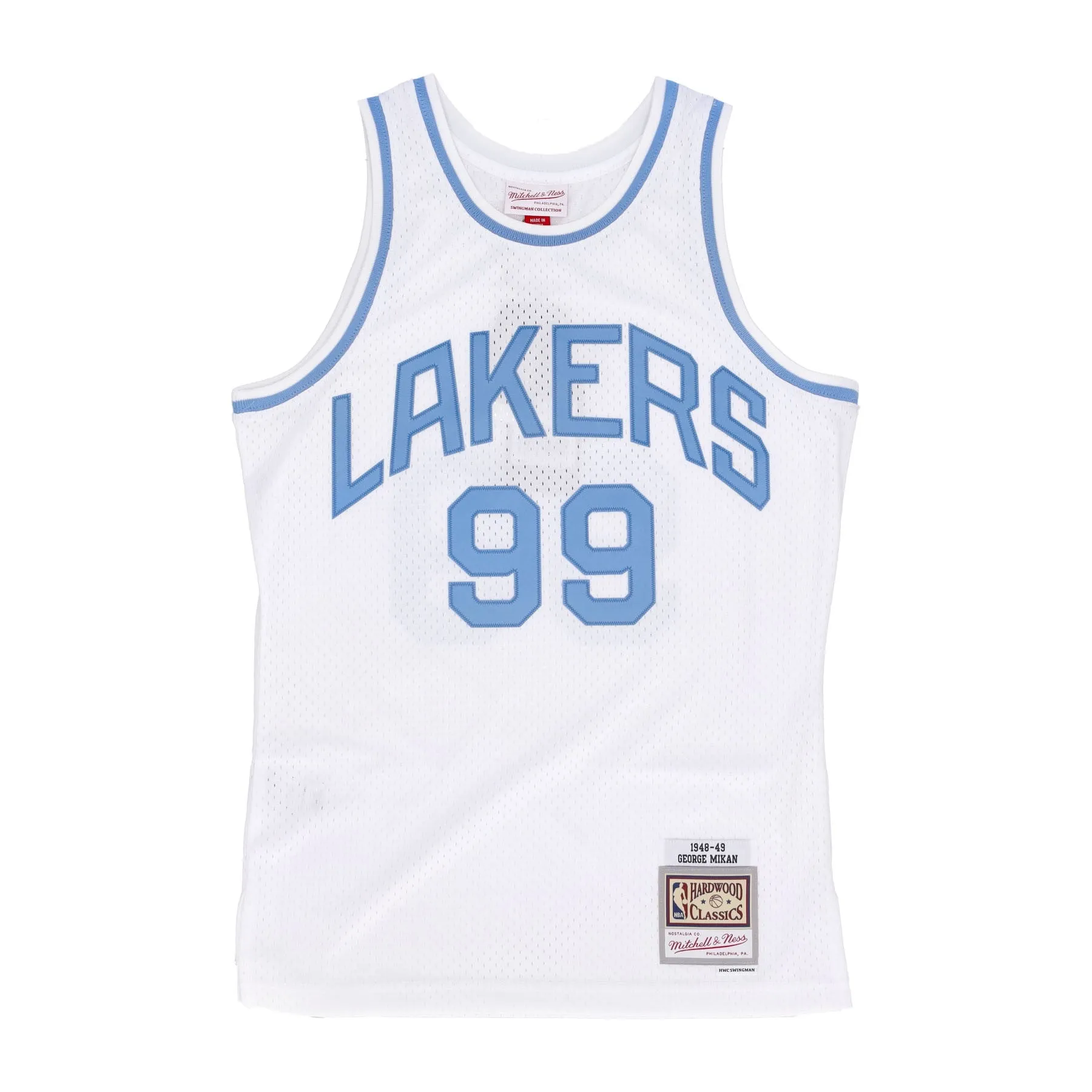 Canotta Basket Uomo Nba Home Jersey Hardwood Classics No 99 George Mikan 1948-49 Minlak White/original Team Colors