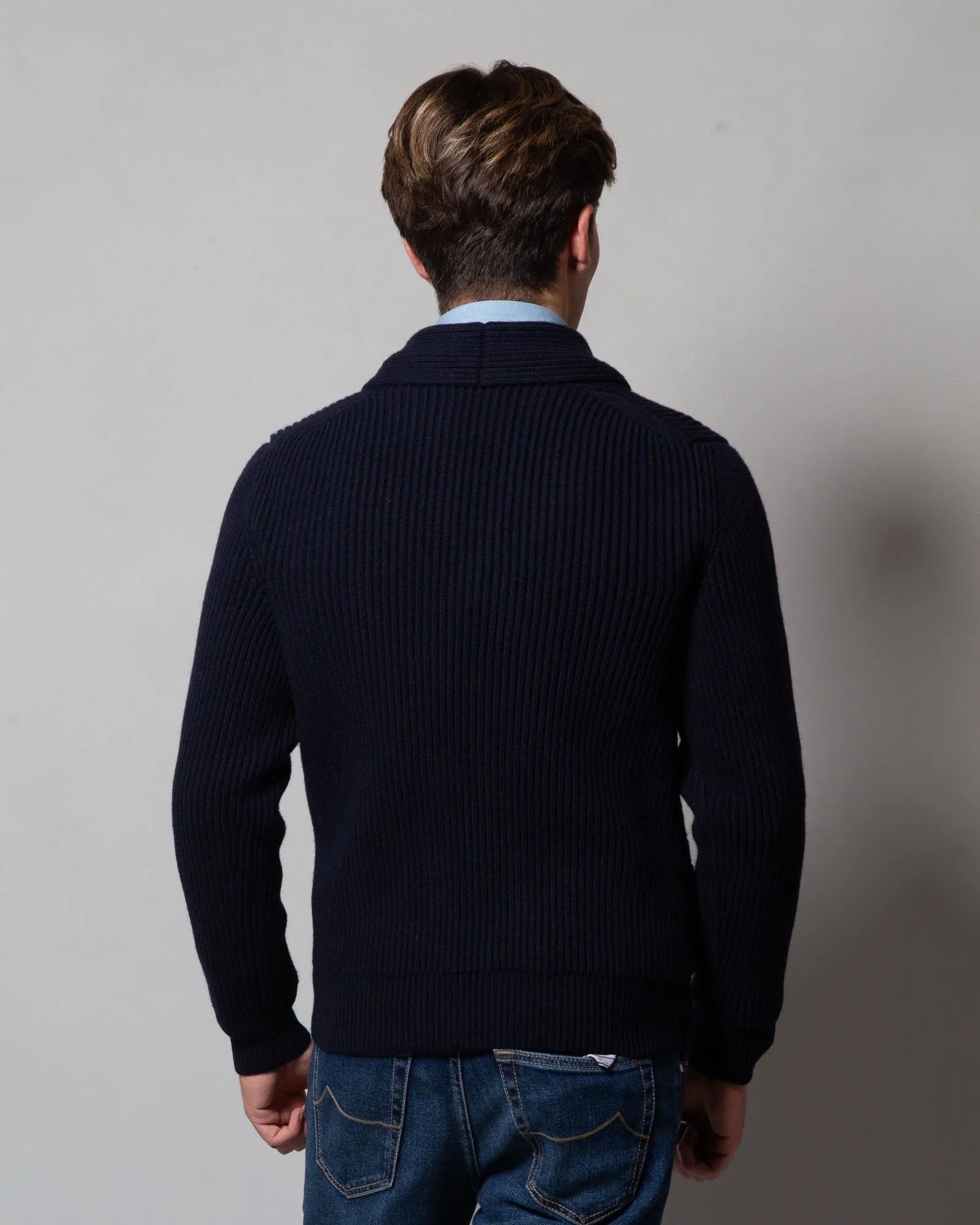 Cardigan doppio petto in lana e cashmere