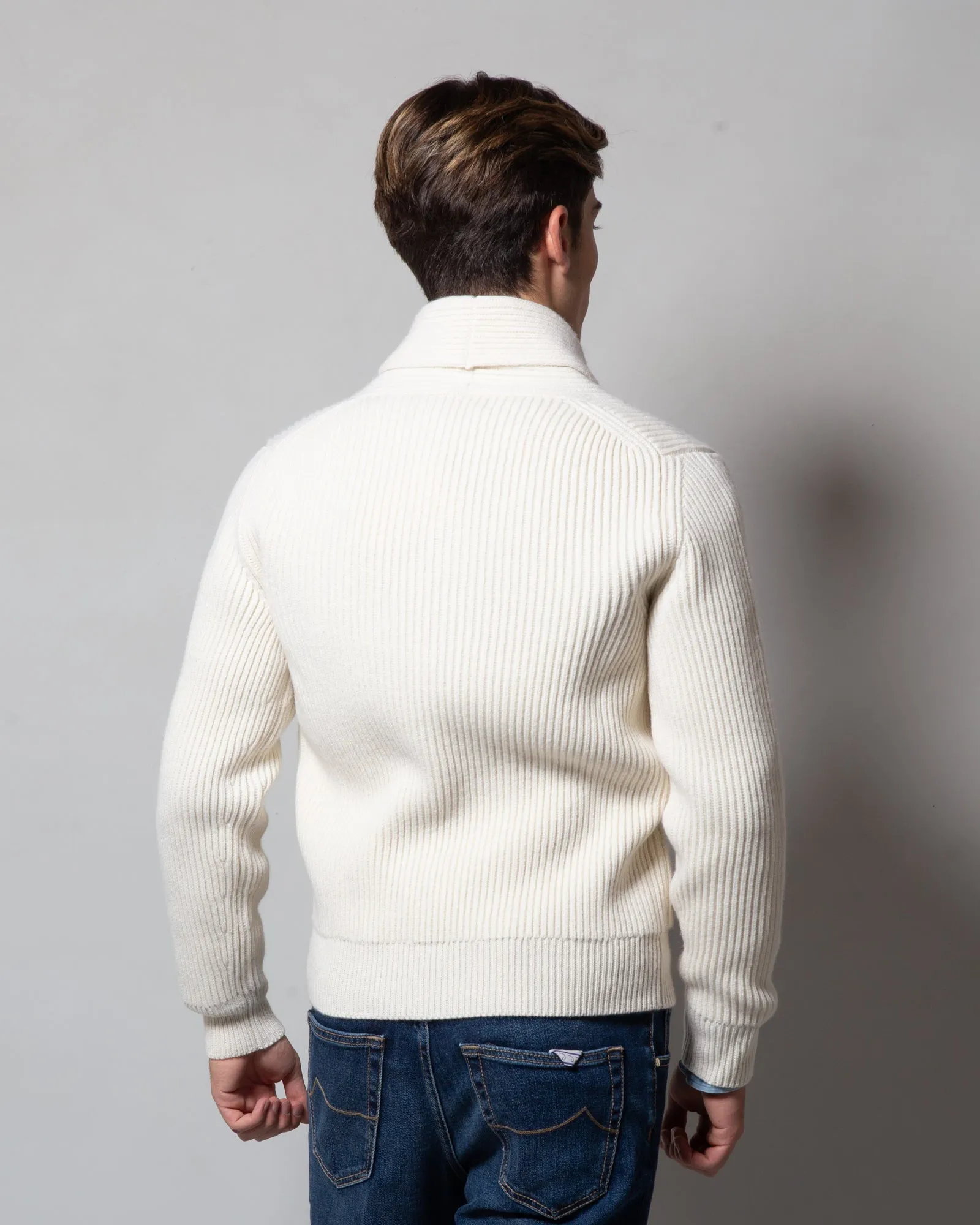 Cardigan doppio petto in lana e cashmere