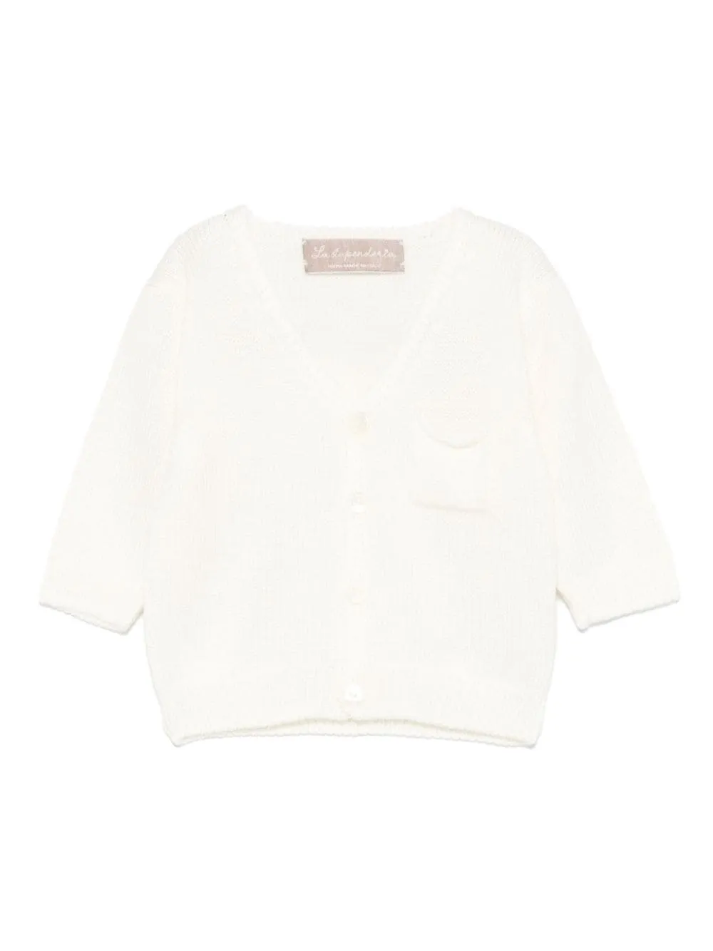 Cardigan per neonato La Stupenderia bianco con design lavorato a maglia