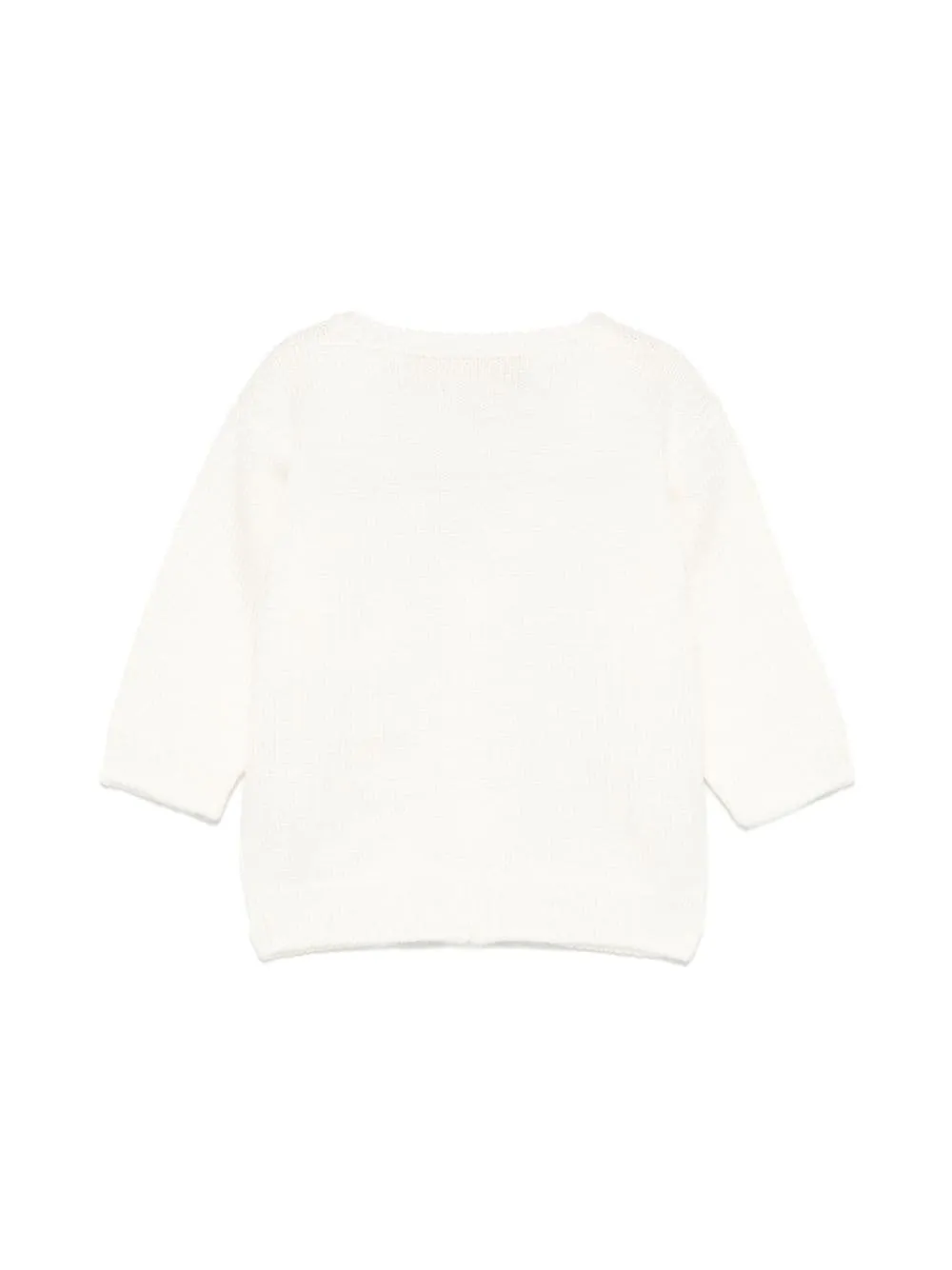Cardigan per neonato La Stupenderia bianco con design lavorato a maglia