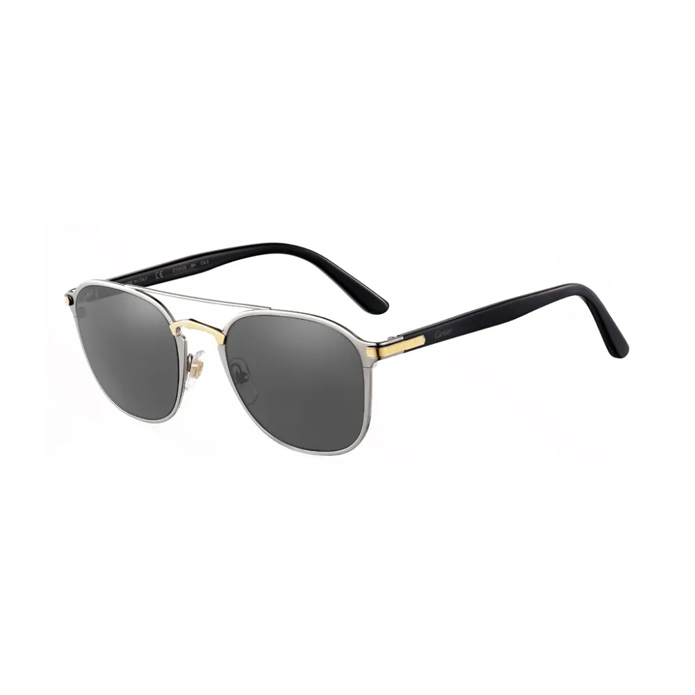 Cartier - Rettangolare - Finitura Nero Champagne Oro - C de Cartier Collection - Occhiali da Sole - Cartier Eyewear