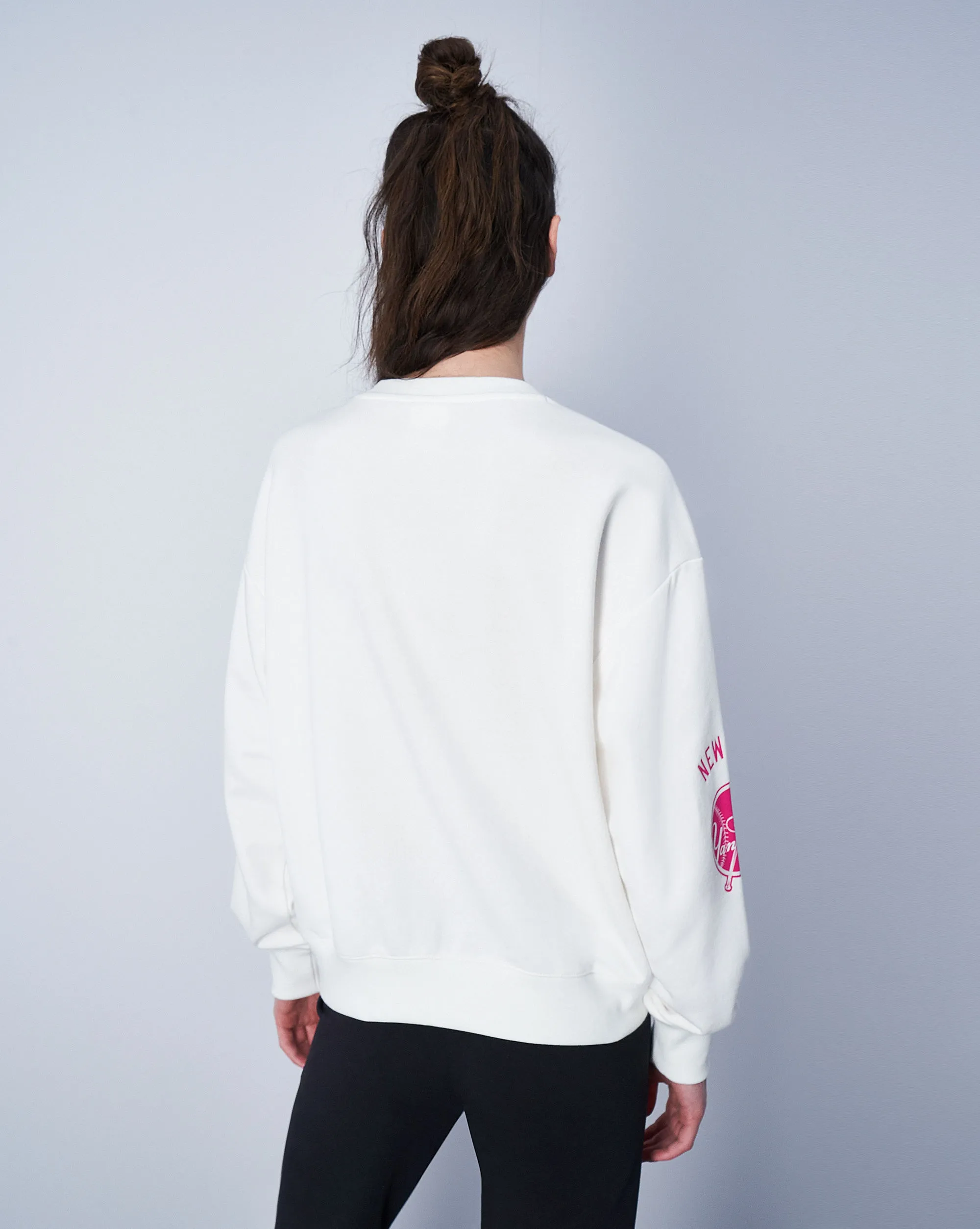 Champion x MLB Felpa Boxy In French Terry New York Yankees Bianco Donna