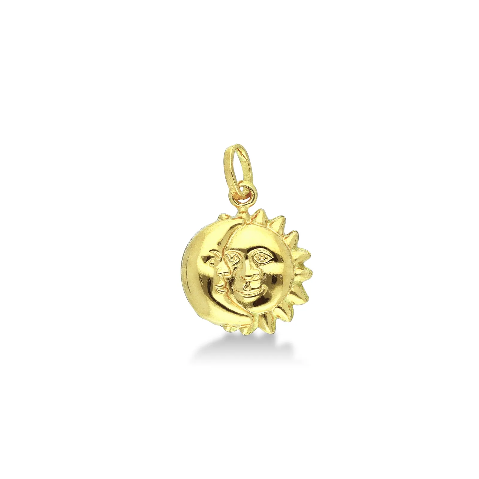 Ciondolo sole luna in oro giallo 18k.