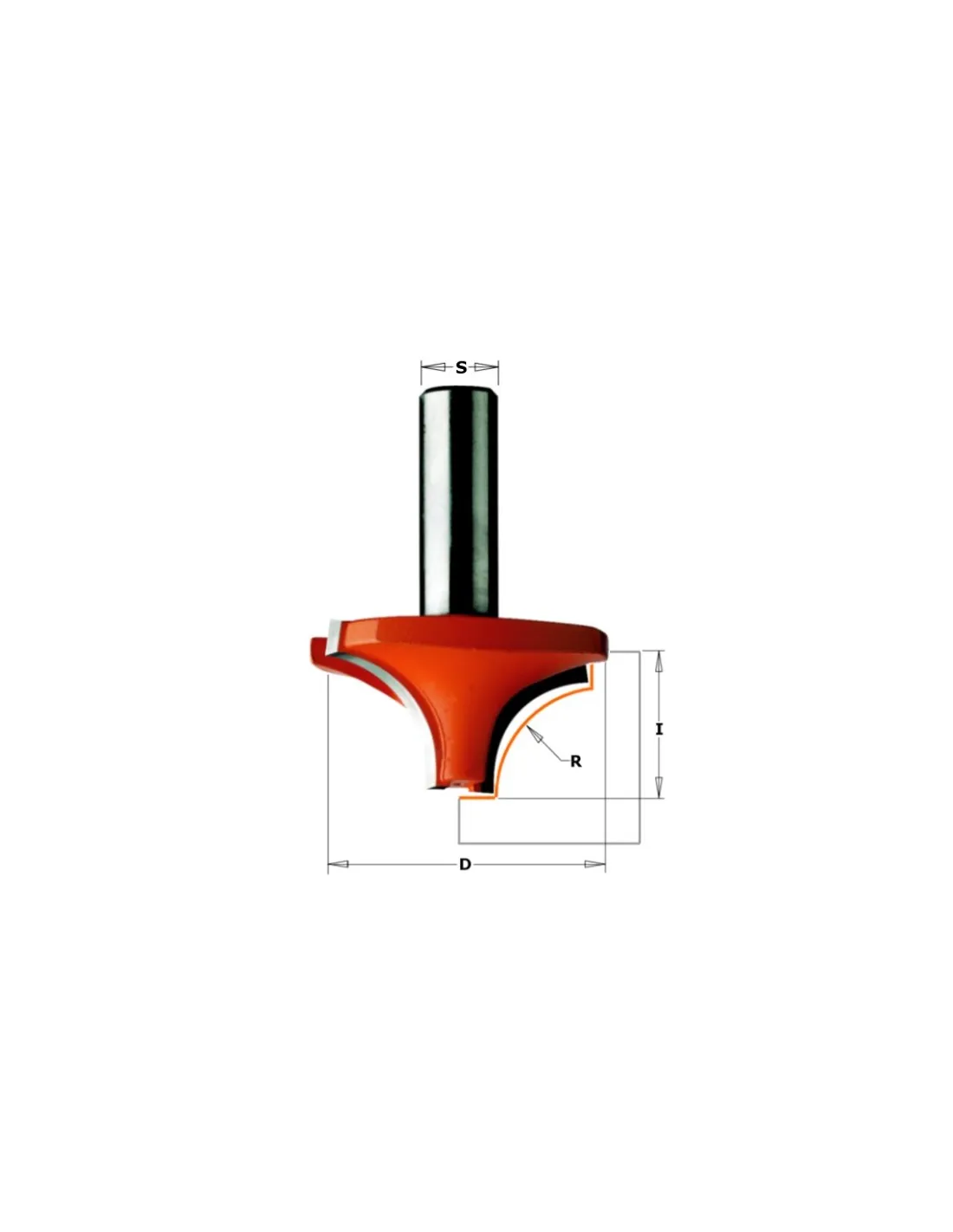 CMT 927.095.11 FRESA PER LEGNO A RAGGIO CONCAVO DxIxS31,7x14x8mm