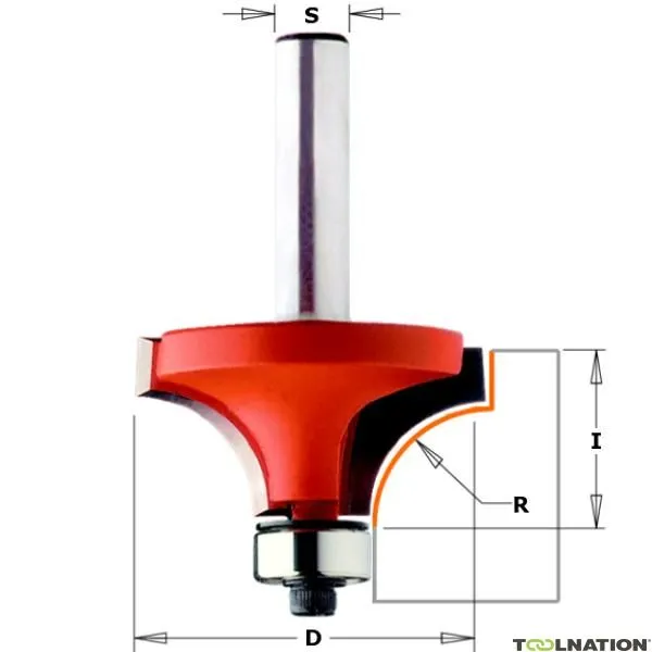 CMT 938.222.11 Fresa a raggio cavo senza bordo rialzato R=4,75 gambo Ø8