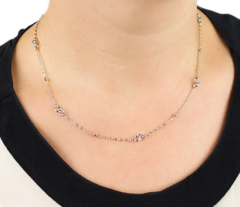 Collana girocollo donna in oro bianco