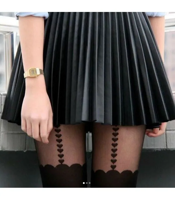 Collant giarrettiera cuori