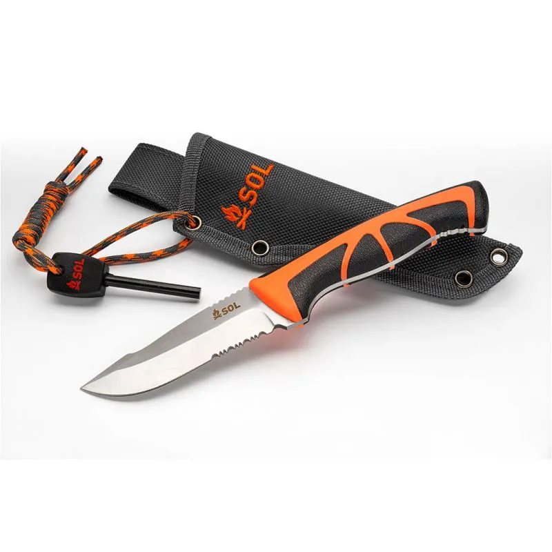 Coltello Sol Stoke Field Knife + Flint (Arancione/Nero)