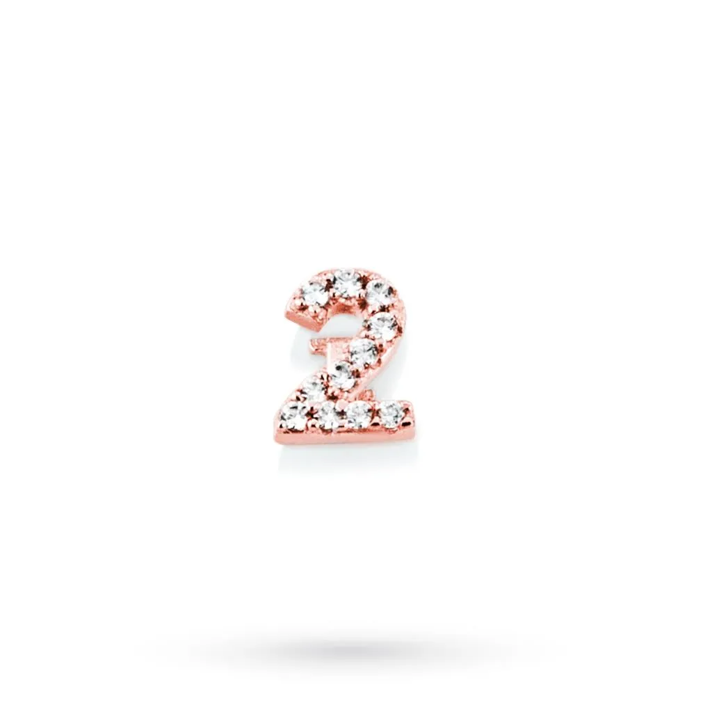 Componente numero 2 in argento rosa con zaffiri