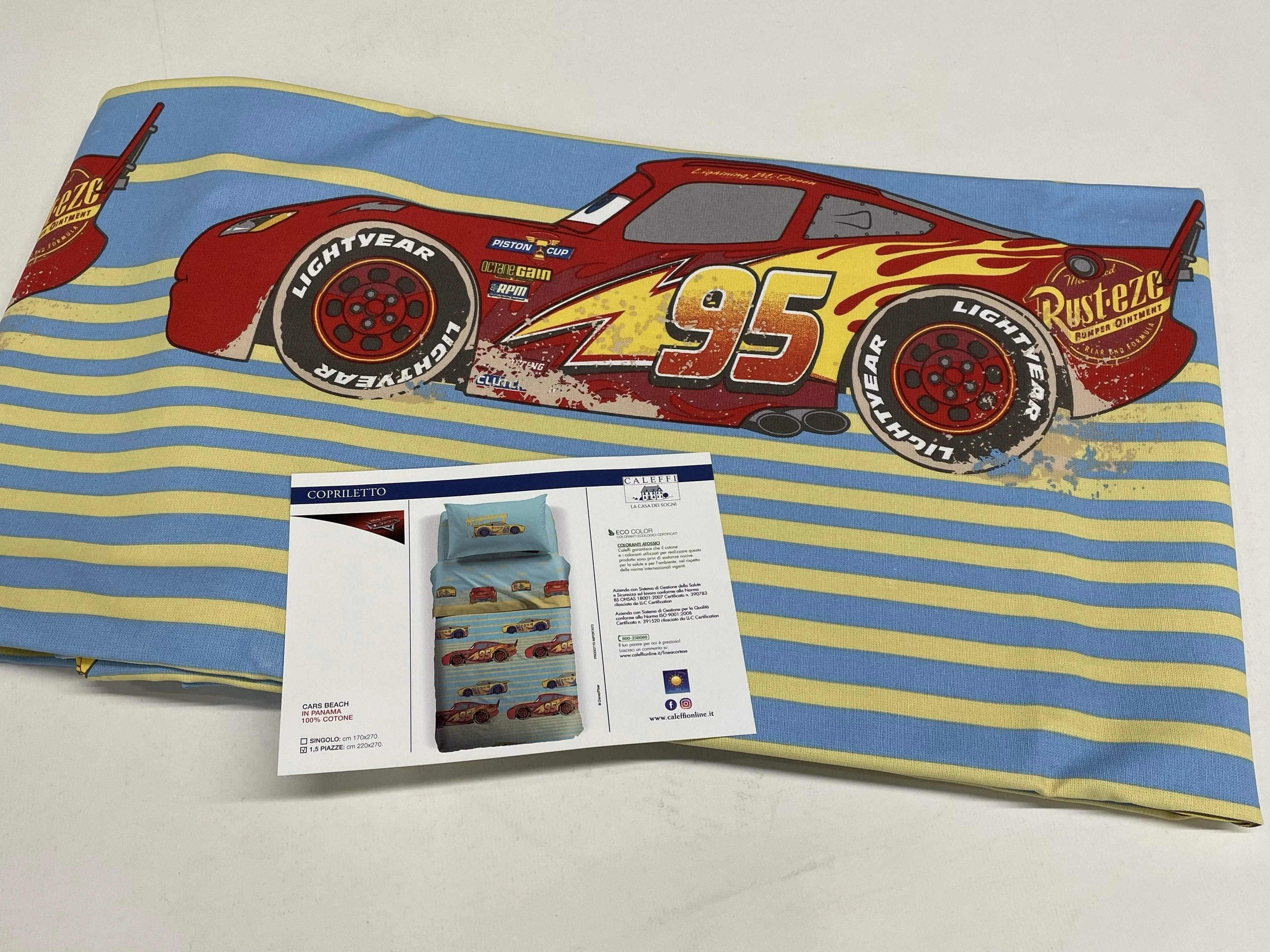 Copriletto Cars beach cotone Caleffi