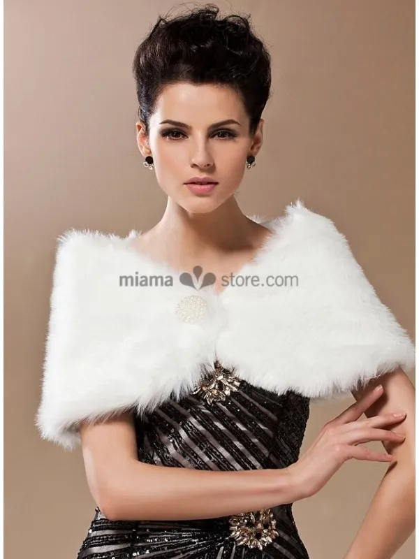 Coprispalle da Sposa in eco pelliccia