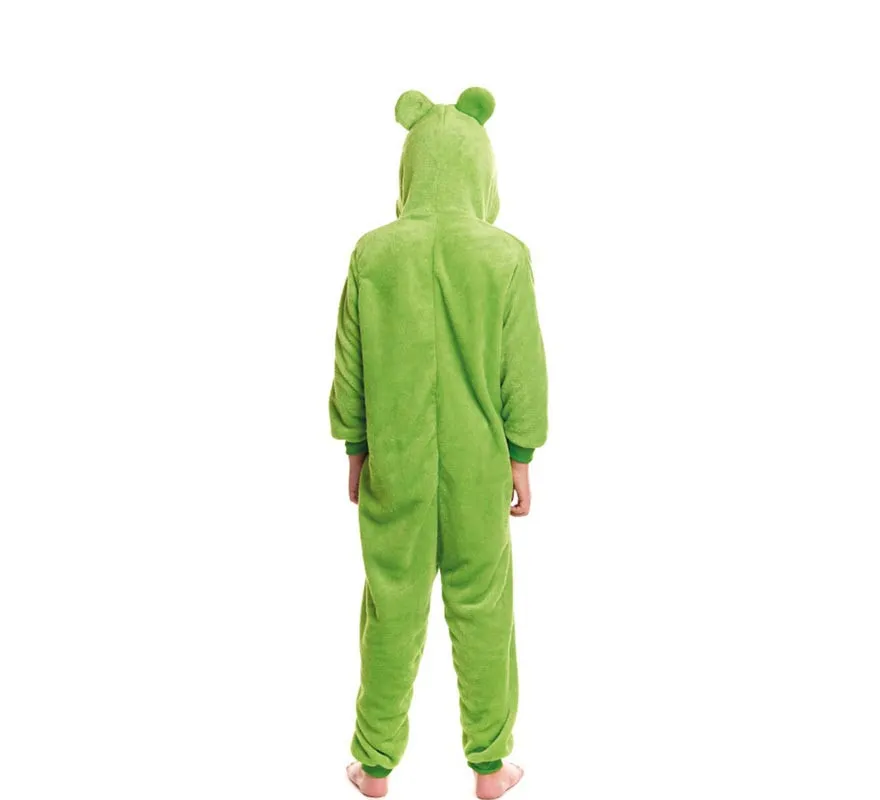 Costume pigiama da rana verde con cappuccio per bambino